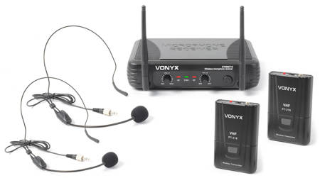 Zestaw nagłownych mikrofonów bezprzewodowych Vonyx STWM712H